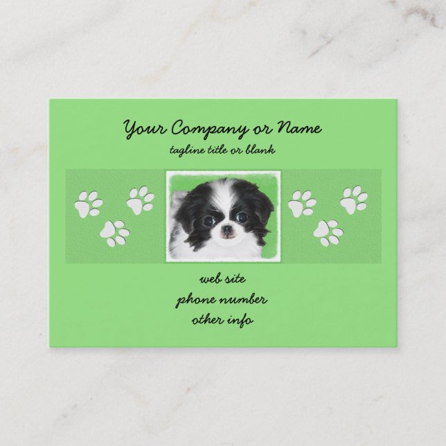 Cartão De Visita Pintura De Cachorro Japonês - Arte Original De Cac (Frente)