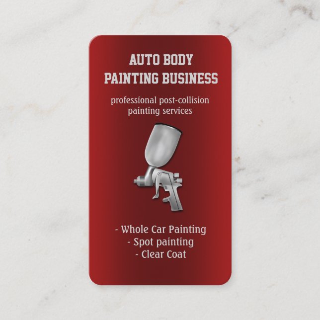 Cartão De Visita Pintura de Corpo Automático | Moderno (Frente)