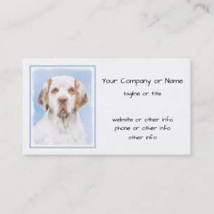Cartão De Visita Pintura de Espanhol Clumber - Arte de Cachorro Ori