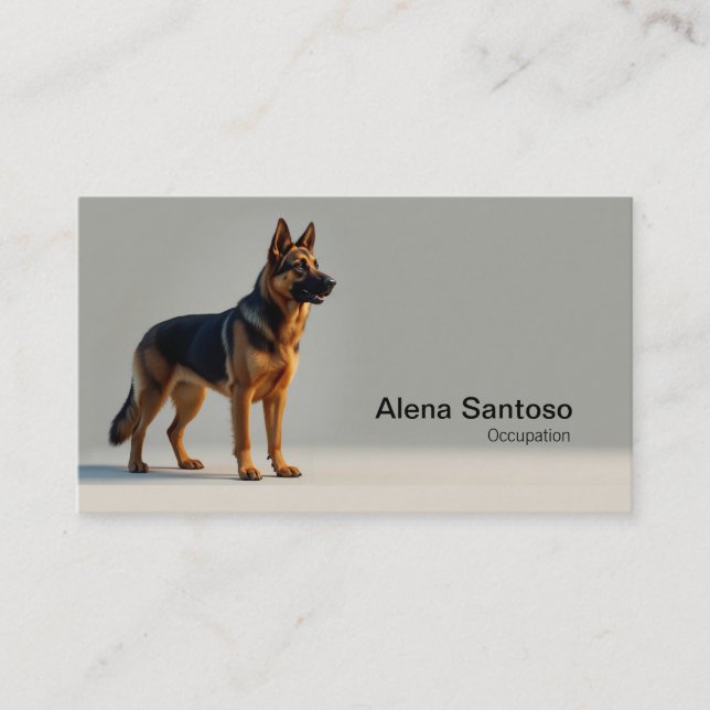 Cartão De Visita Pintura de german shepherd (Frente)