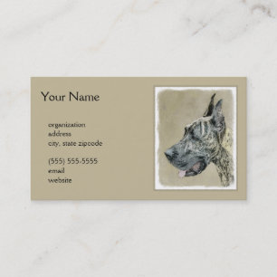 Cartão De Visita Pintura de Great Dane (Brindle) - Arte Original de