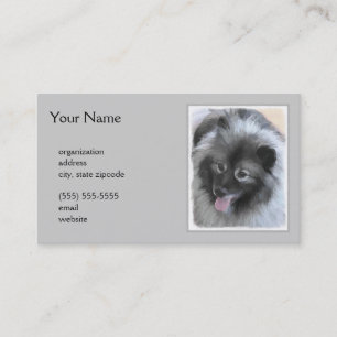 Cartão De Visita Pintura de Keeshond Bailey - Arte de Cachorro Orig