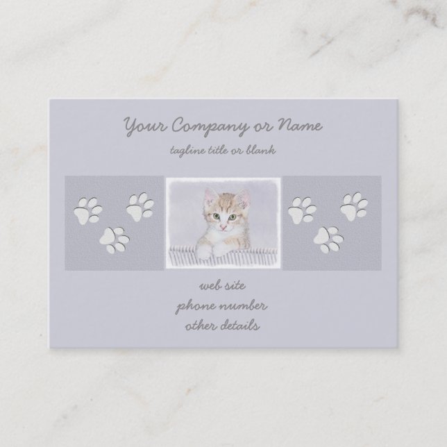 Cartão De Visita Pintura de Kitten Orange Tabby - Arte Original par (Frente)