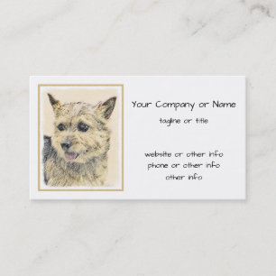 Cartão De Visita Pintura de Norwich Terrier - Arte de Cachorro Orig