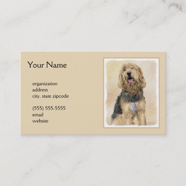 Cartão De Visita Pintura de Otterhound - Arte de Cachorro Original  (Frente)
