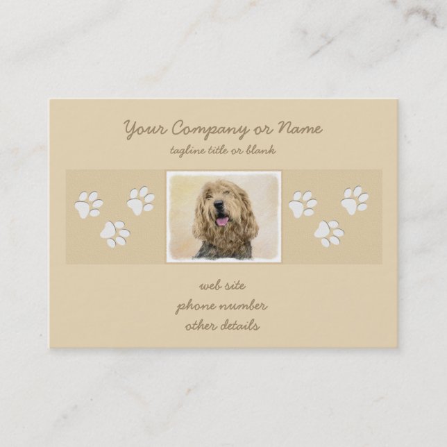 Cartão De Visita Pintura de Otterhound - Arte de Cachorro Original  (Frente)