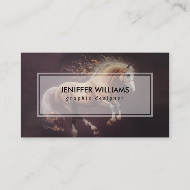 Cartão De Visita Pintura De Pastel De Cavalo Corrente (Frente)