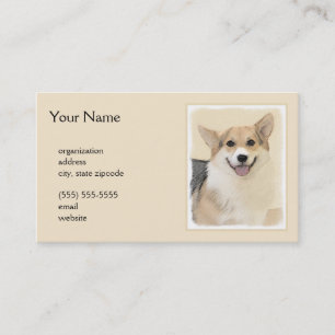 Cartão De Visita Pintura de Pembroke Welsh Corgi - Arte Original de