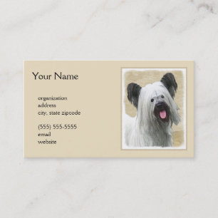Cartão De Visita Pintura de Skye Terrier - Arte de Cachorro Origina