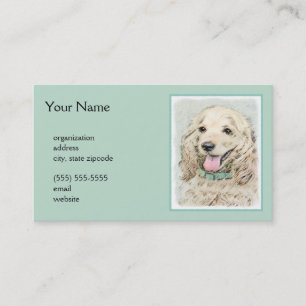 Cartão De Visita Pintura do Cocker Spaniel Buff - Arte Original par