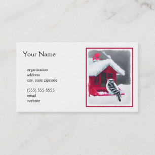 Cartão De Visita Pintura do Pica-Pau Downy - Arte Original