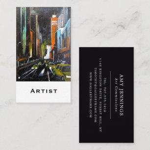 Cartão De Visita Pintura Elétrica da Meia-Noite de Nova York - Alfr