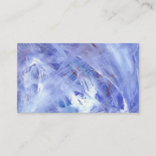 Cartão De Visita Pintura em Arte Abstrato, Feliz, em Branco Azul