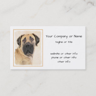Cartão De Visita Pintura em Boerboel - Arte Cachorro Original Bonit