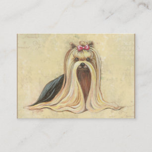 Cartão De Visita Pintura em Retrato Yorkie