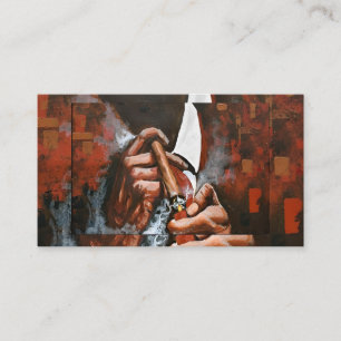 Cartão De Visita Pintura em Tela Poster de Homem Fumando Charuto JB