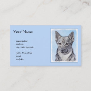 Cartão De Visita Pintura em Vallhund, na Suécia - Arte Cachorro Ori
