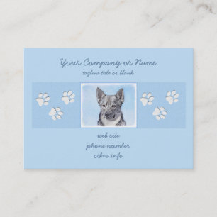 Cartão De Visita Pintura em Vallhund, na Suécia - Arte Cachorro Ori