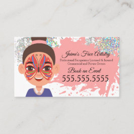 Cartão De Visita Pintura Facial Pintor Facial Palhaço Borboleta