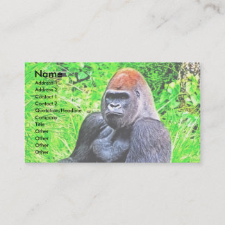 Cartão De Visita Pintura Fotográfica do Silverback Gorilla