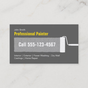 Cartão De Visita Pintura Home profissional cinzenta feita sob