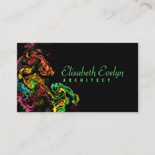 Cartão De Visita pintura louca em fundo preto 7kj