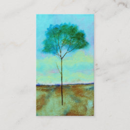 Cartão De Visita Pintura magro solitária da árvore da arte abstrata