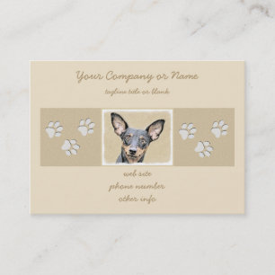 Cartão De Visita Pintura Miniatura Pinscher Pintura Cachorra Origin