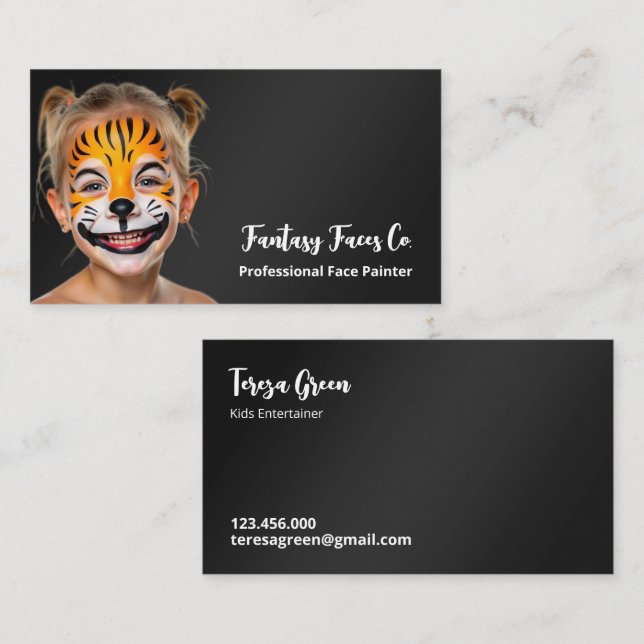 Cartão De Visita Pintura na face (Frente/Verso)