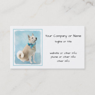 Cartão De Visita Pintura Norueguesa De Buhund - Arte De Cachorro Or