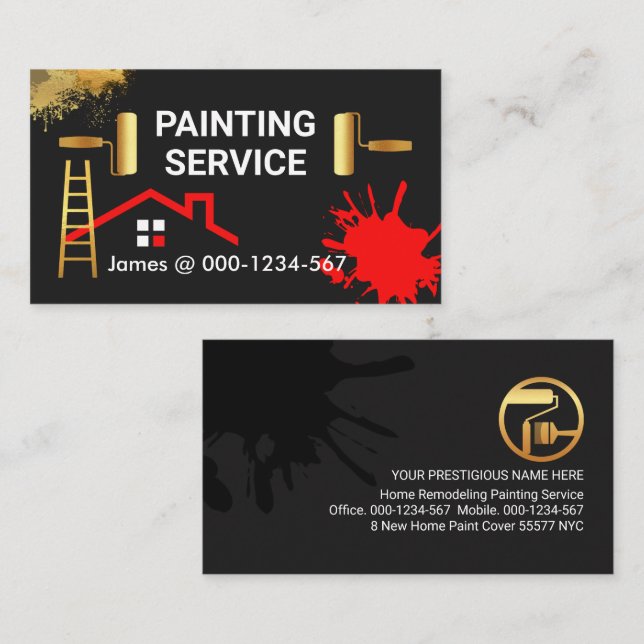 Cartão De Visita Pintura - Pintura - pintura inicial (Frente/Verso)