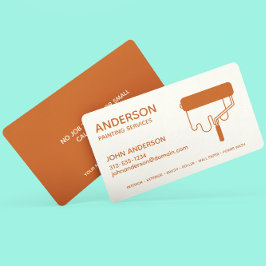 Cartão De Visita Pintura Profissional - Laranja Escuro Personalizad