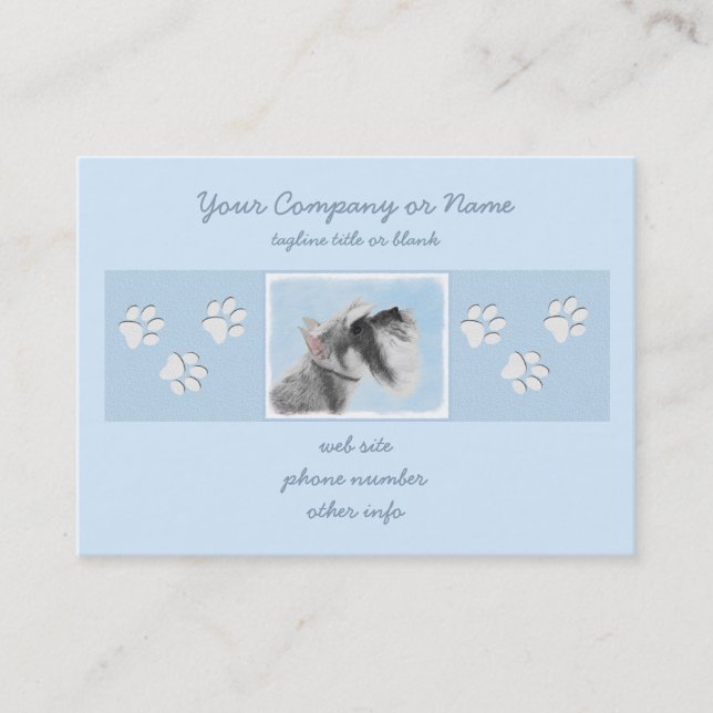 Cartão De Visita Pintura Schnauzer (Giant, Standard) - Arte Canina (Frente)