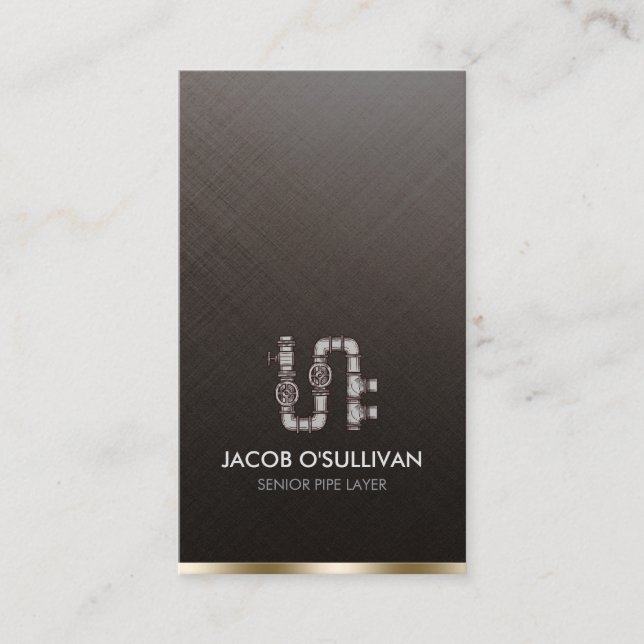 Cartão De Visita Pipe Layer Fitter Plumber Plumbing (Frente)
