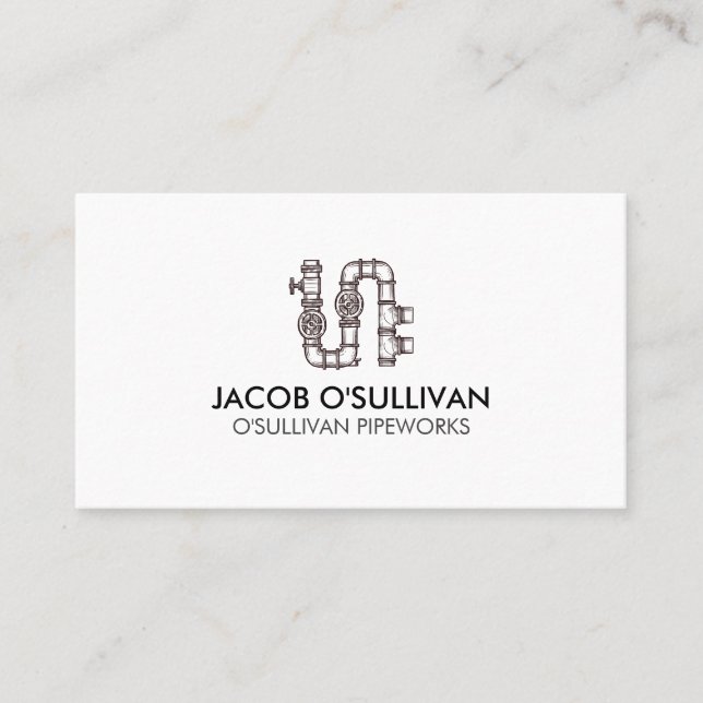 Cartão De Visita Pipe Layer Plumber Plumbing (Frente)