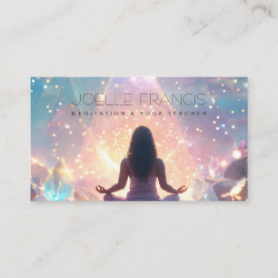 Cartão De Visita Pirâmide do universo brilhante pastel de meditação
