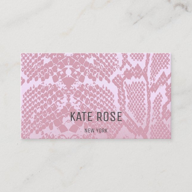 Cartão De Visita Pireto Monocromático Contemporâneo Rosa (Frente)