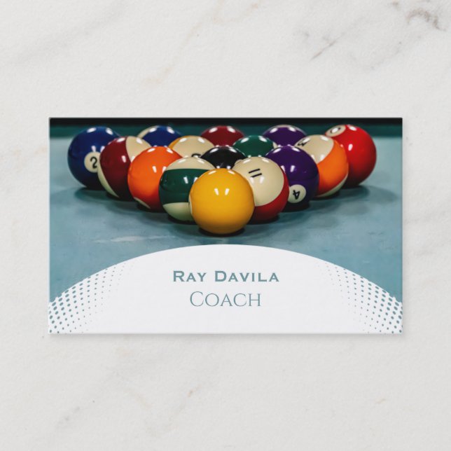 Cartão De Visita Piscina Coach Billiard (Frente)