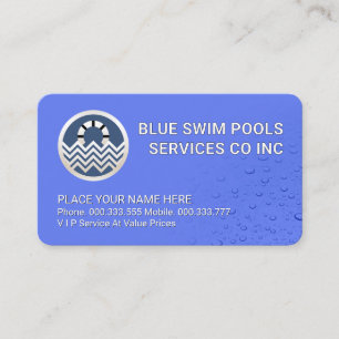 Cartão De Visita Piscina de Água Simples com Gotículas
