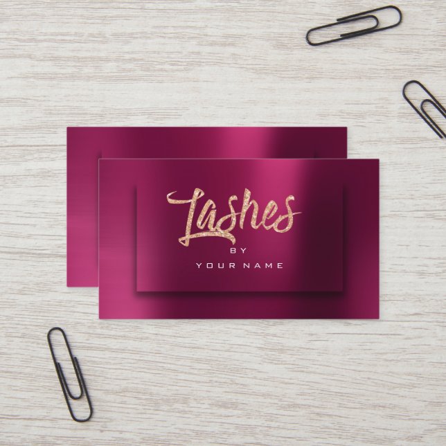 Cartão De Visita Piscinas De Maquiagem Metálica RoseGold (Frente/Verso In Situ)