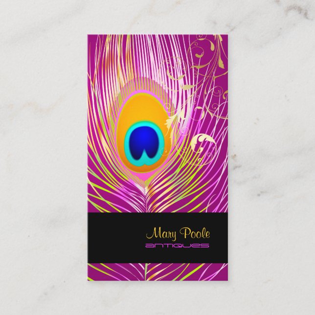 Cartão De Visita Pista de fundo/pavão+cinzas de filigres PixDezines (Frente)