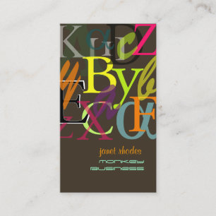 Cartão De Visita PixDezines ABC, cor de plano de fundo grego alfa/D