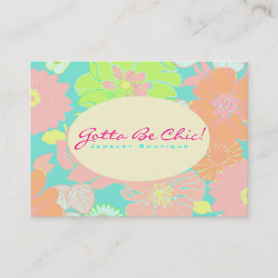Cartão De Visita PixDezines Alegre Retro Floral, cor Pastel/DIY!!