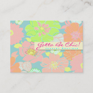 Cartão De Visita PixDezines Alegre Retro Floral, cor Pastel/DIY!!