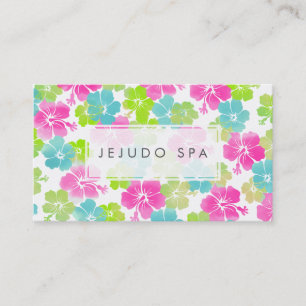 Cartão De Visita PixDezines aquarela afeta/hibisco