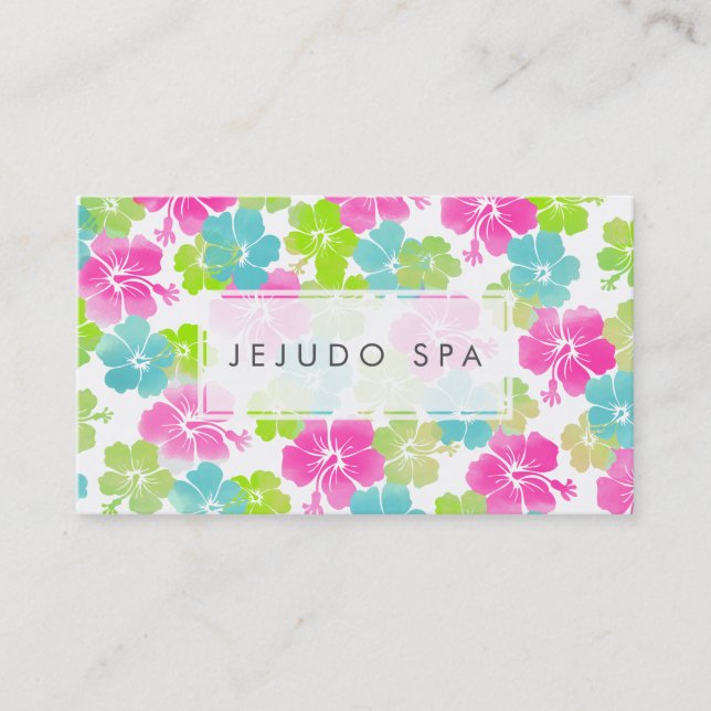 Cartão De Visita PixDezines aquarela afeta/hibisco (Frente)
