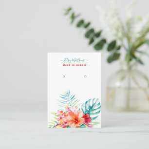 Cartão De Visita PixDezines Arelhos de Paraíso Tropical de Aquarela