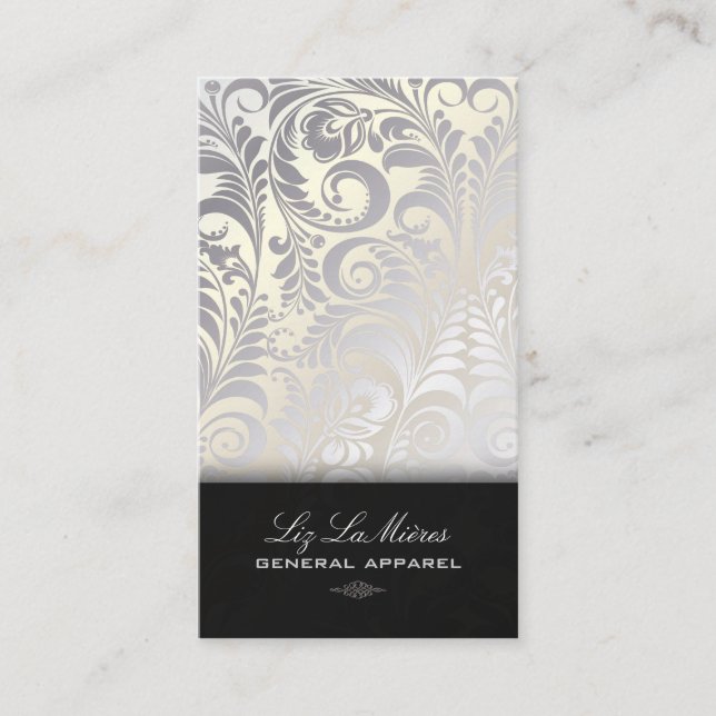 Cartão De Visita PixDezines Bellissimo Vintage Damask (Frente)