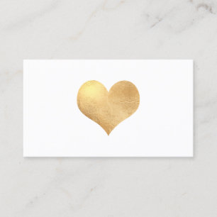 Cartão De Visita PixDezines Big Heart em fundo Faux Dourado/DIY