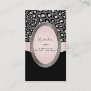 Cartão De Visita PixDezines Black, Pink, White Leopard spots